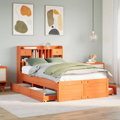 vidaXL Bookcase Bed without Mattress Solid Wood Pine