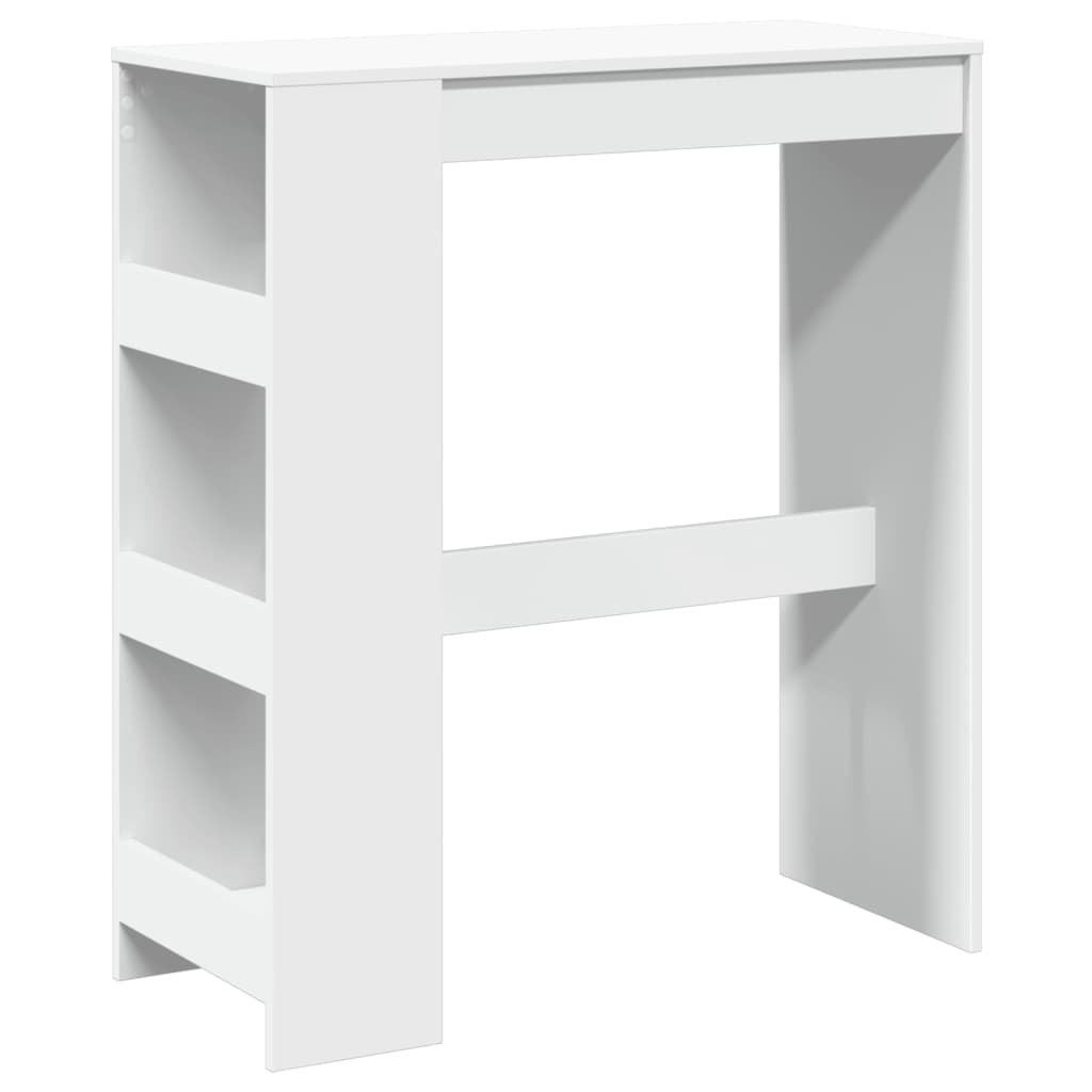 Bar Table with Racks 90x40x103,5 cm Engineered Wood White