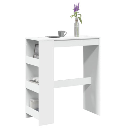 Bar Table with Racks 90x40x103,5 cm Engineered Wood White