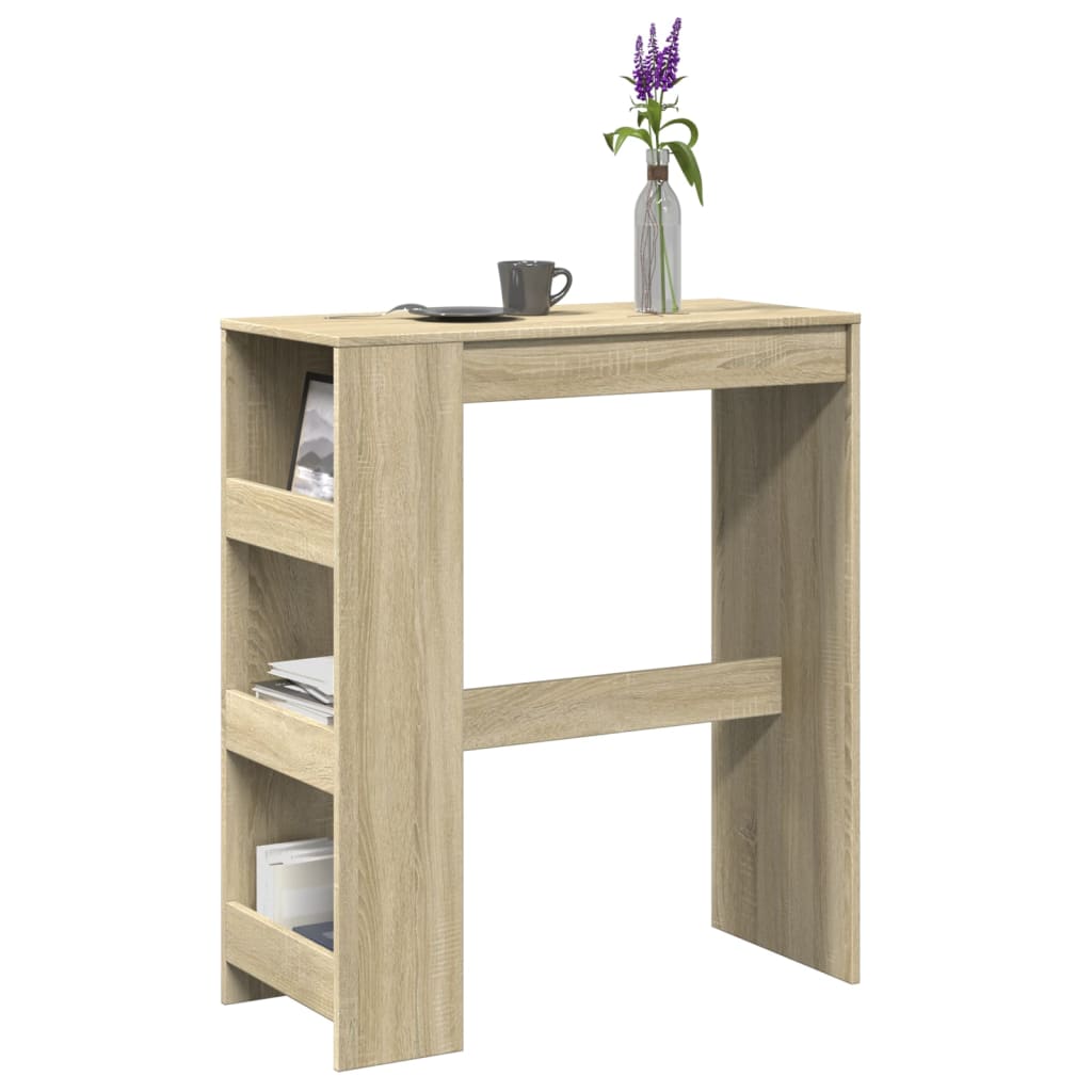 Bar Table with Racks 90x40x103,5 cm Engineered Wood Sonoma oak