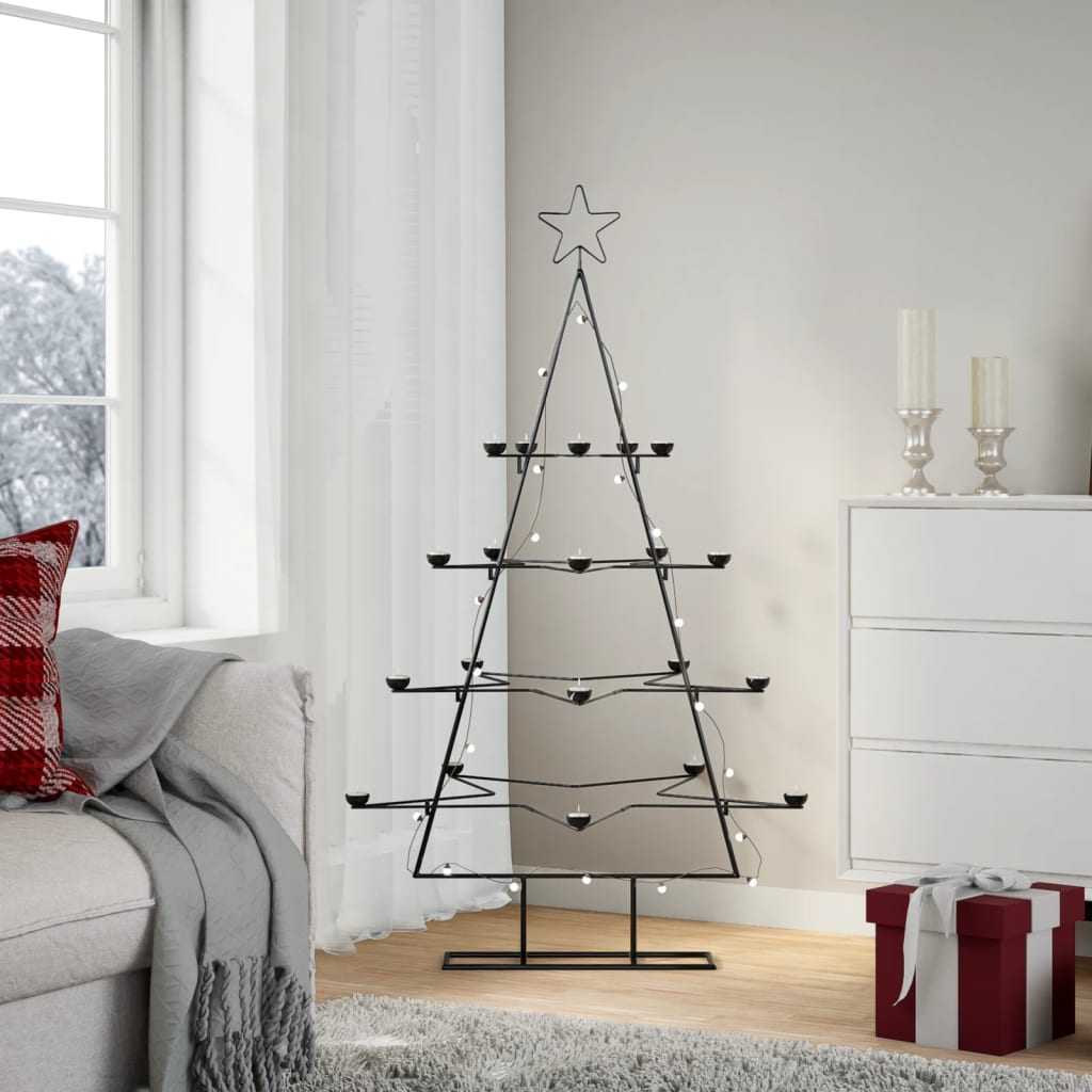 Metal Christmas Tree for Decoration Black