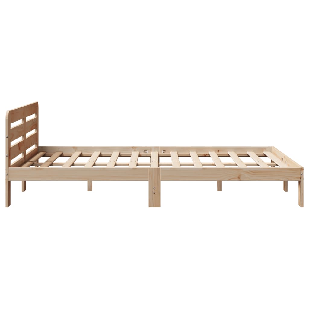Bed Frame without Mattress Solid Wood Pine Length 200 cm Natural 120 cm