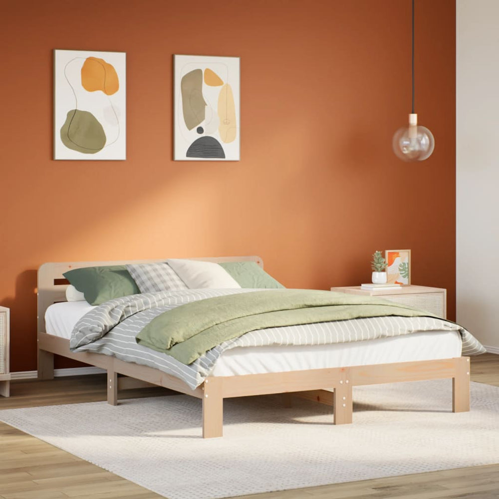 vidaXL Bed Frame without Mattress Solid Wood Pine Length 190 cm