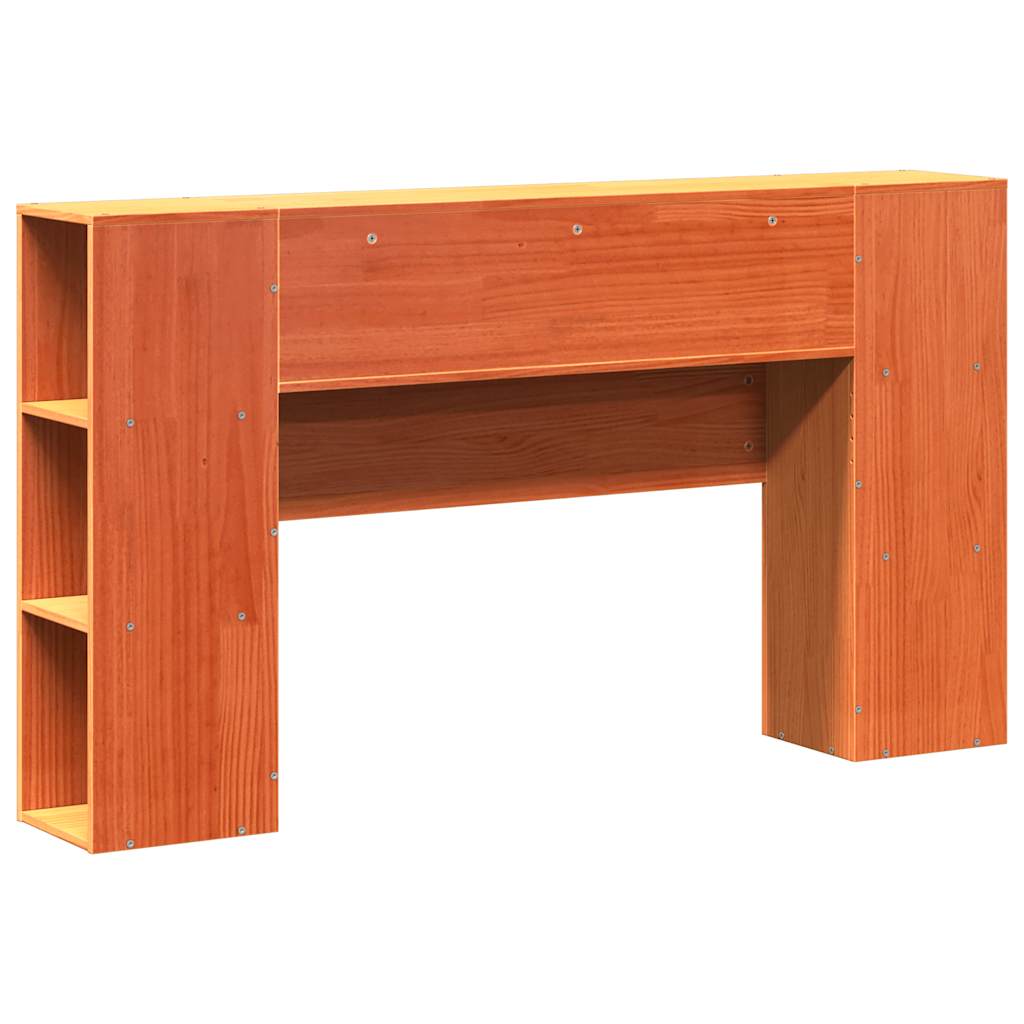Headboard with Storage Solid Wood Pine Wax Brown 150 cm