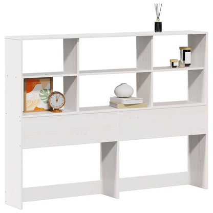 Headboard with Storage Solid Wood Pine White 160 cm