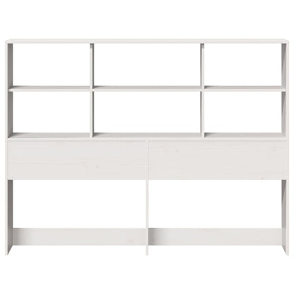 Headboard with Storage Solid Wood Pine White 160 cm