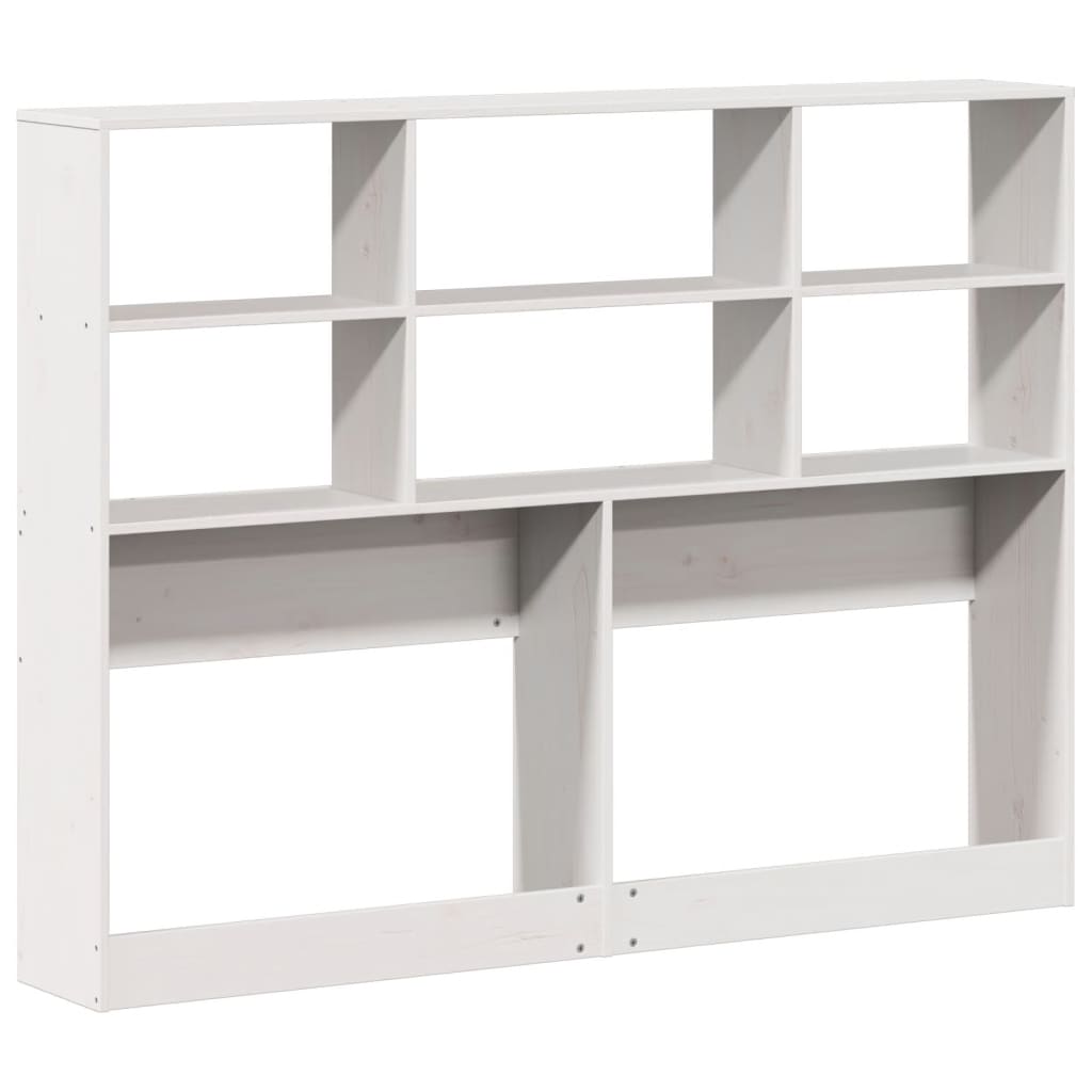 Headboard with Storage Solid Wood Pine White 160 cm
