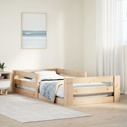 Bed Frame without Mattress Solid Wood Pine Natural 90 cm 200 cm