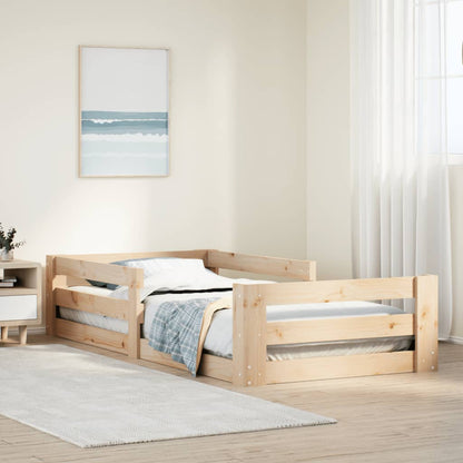 Bed Frame without Mattress Solid Wood Pine Natural 100 cm 200 cm