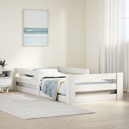 Bed Frame without Mattress Solid Wood Pine White 100 cm 200 cm
