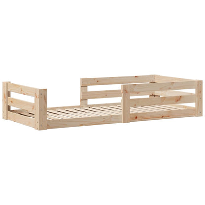 Bed Frame without Mattress Solid Wood Pine Natural 75 cm 190 cm