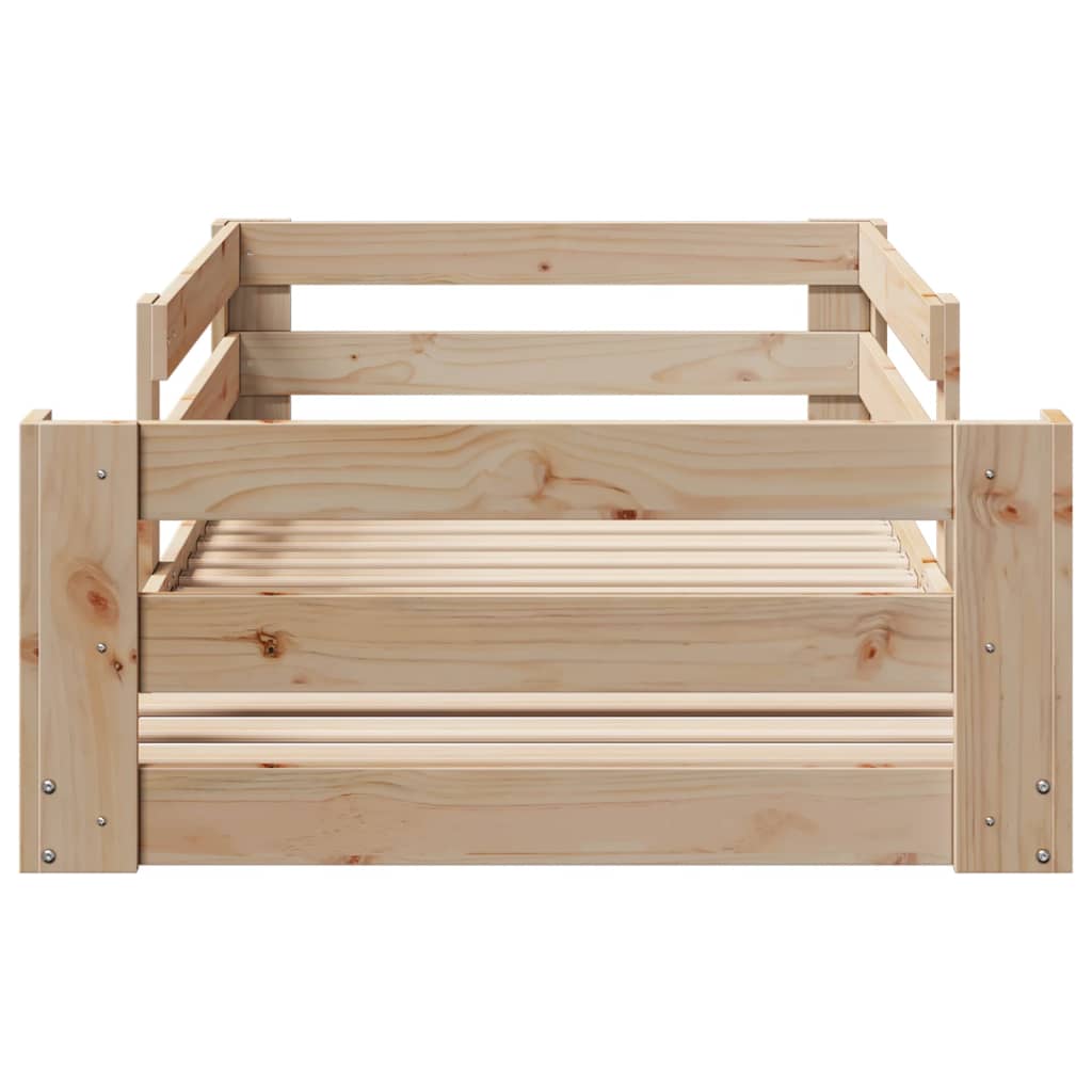 Bed Frame without Mattress Solid Wood Pine Natural 75 cm 190 cm