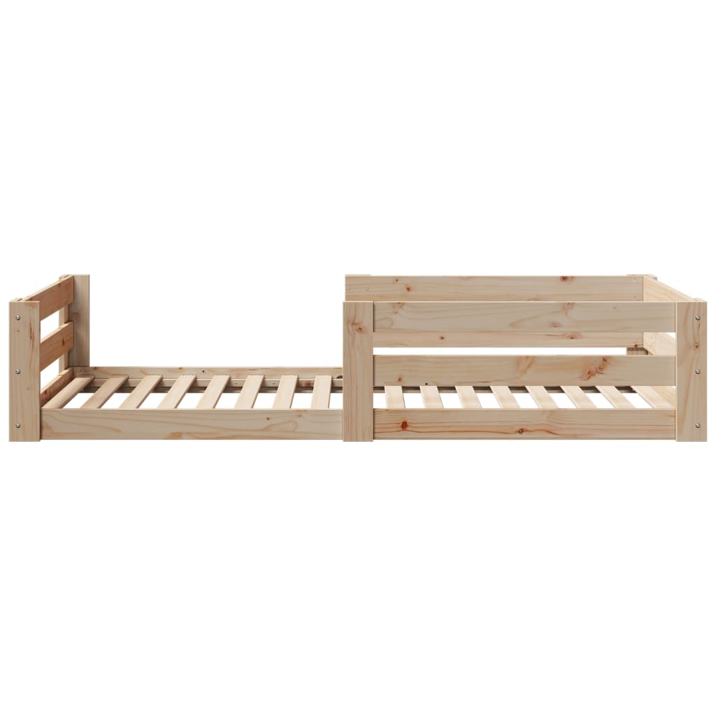 Bed Frame without Mattress Solid Wood Pine Natural 75 cm 190 cm