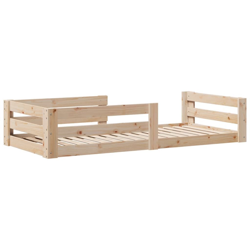 Bed Frame without Mattress Solid Wood Pine Natural 75 cm 190 cm