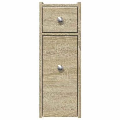 Narrow Bathroom Cupboard with Wheels Engineered Wood Sonoma oak
