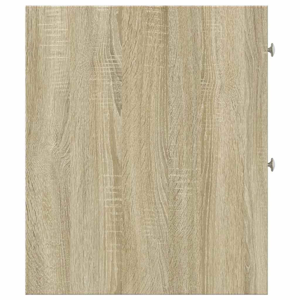 Narrow Bathroom Cupboard with Wheels Engineered Wood Sonoma oak