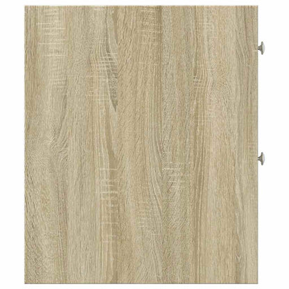 Narrow Bathroom Cupboard with Wheels Engineered Wood Sonoma oak