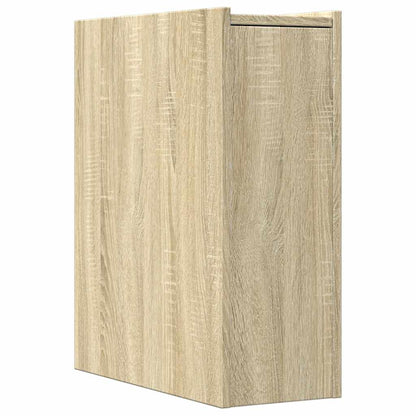 Narrow Bathroom Cupboard with Wheels Engineered Wood Sonoma oak