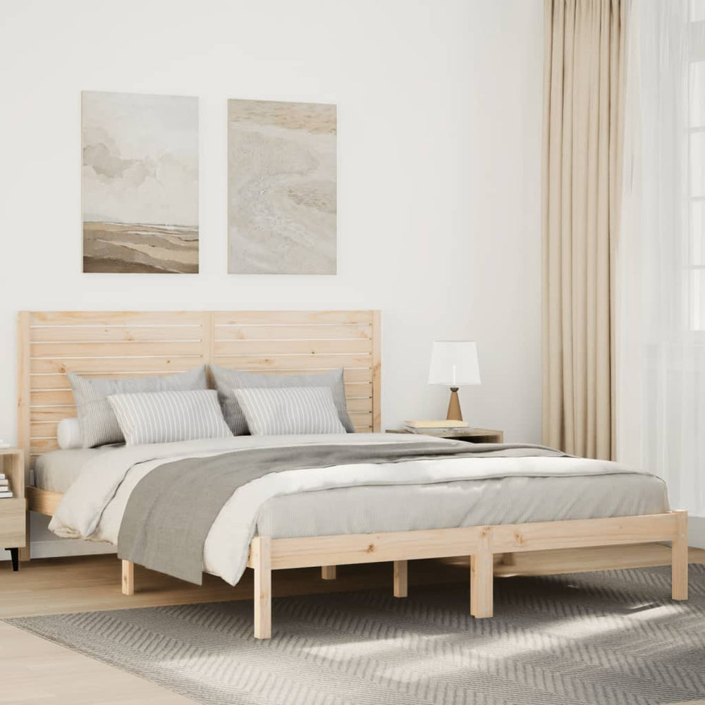 vidaXL Extra Long Bed Frame without Mattress Solid Wood Length 210 cm