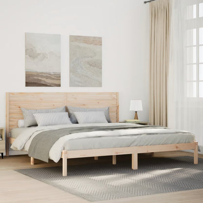 Extra Long Bed Frame without Mattress Solid Wood Length 210 cm Natural 200 cm
