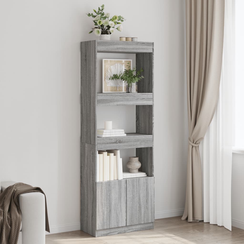 Highboard 63x33x100 cm Engineered Wood Grey sonoma 180 cm