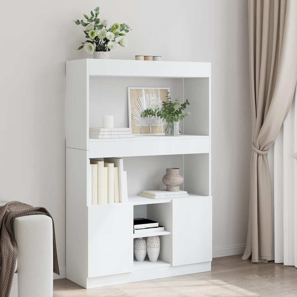 Highboard 92x33x140 cm Engineered Wood White 140 cm