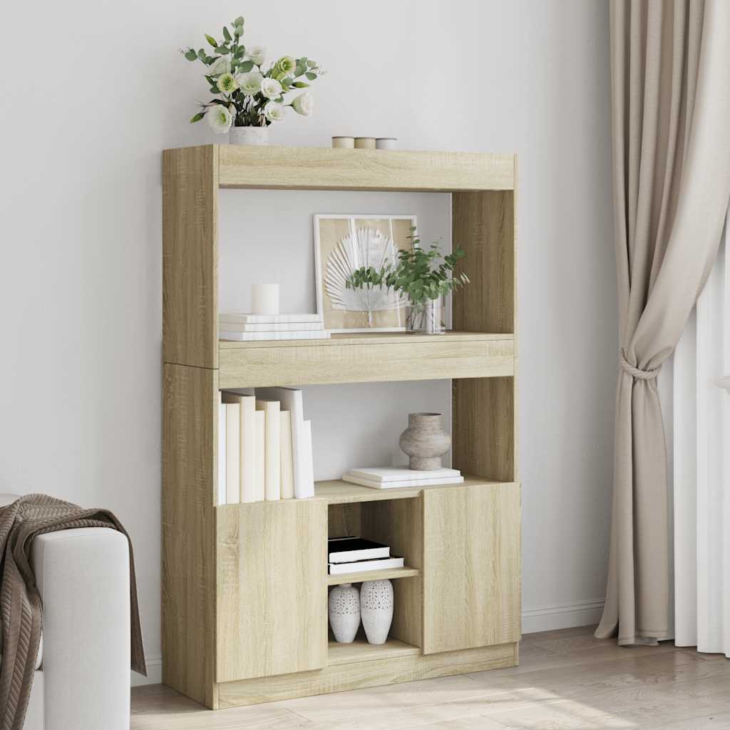 Highboard 92x33x140 cm Engineered Wood Sonoma oak 140 cm