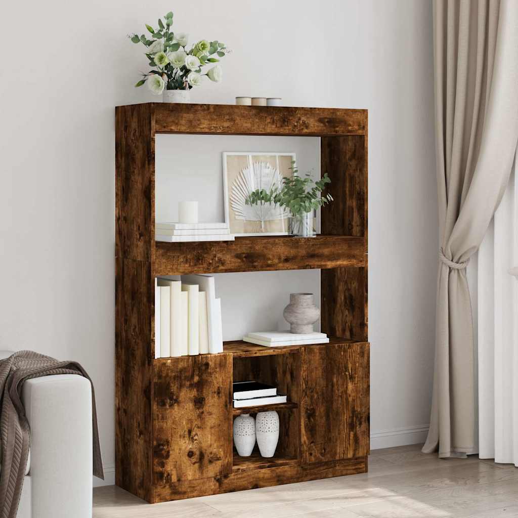 Highboard 92x33x140 cm Engineered Wood Smoked oak 140 cm
