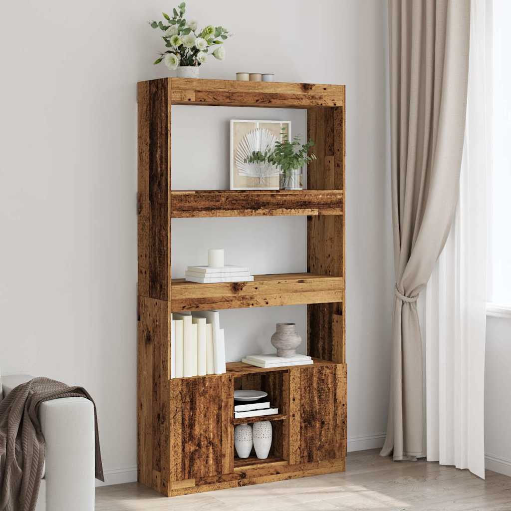 Highboard 92x33x140 cm Engineered Wood Old wood 180 cm