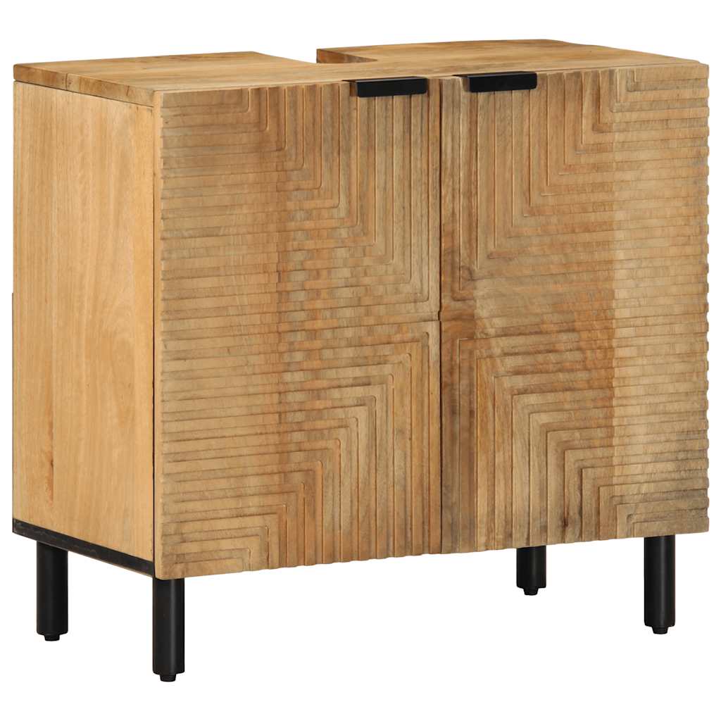Bathroom Cabinet Set 5 pcs Natural 38 x 33 x 160 cm Solid mango wood
