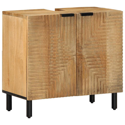 Bathroom Cabinet Set 5 pcs Natural 38 x 33 x 160 cm Solid mango wood