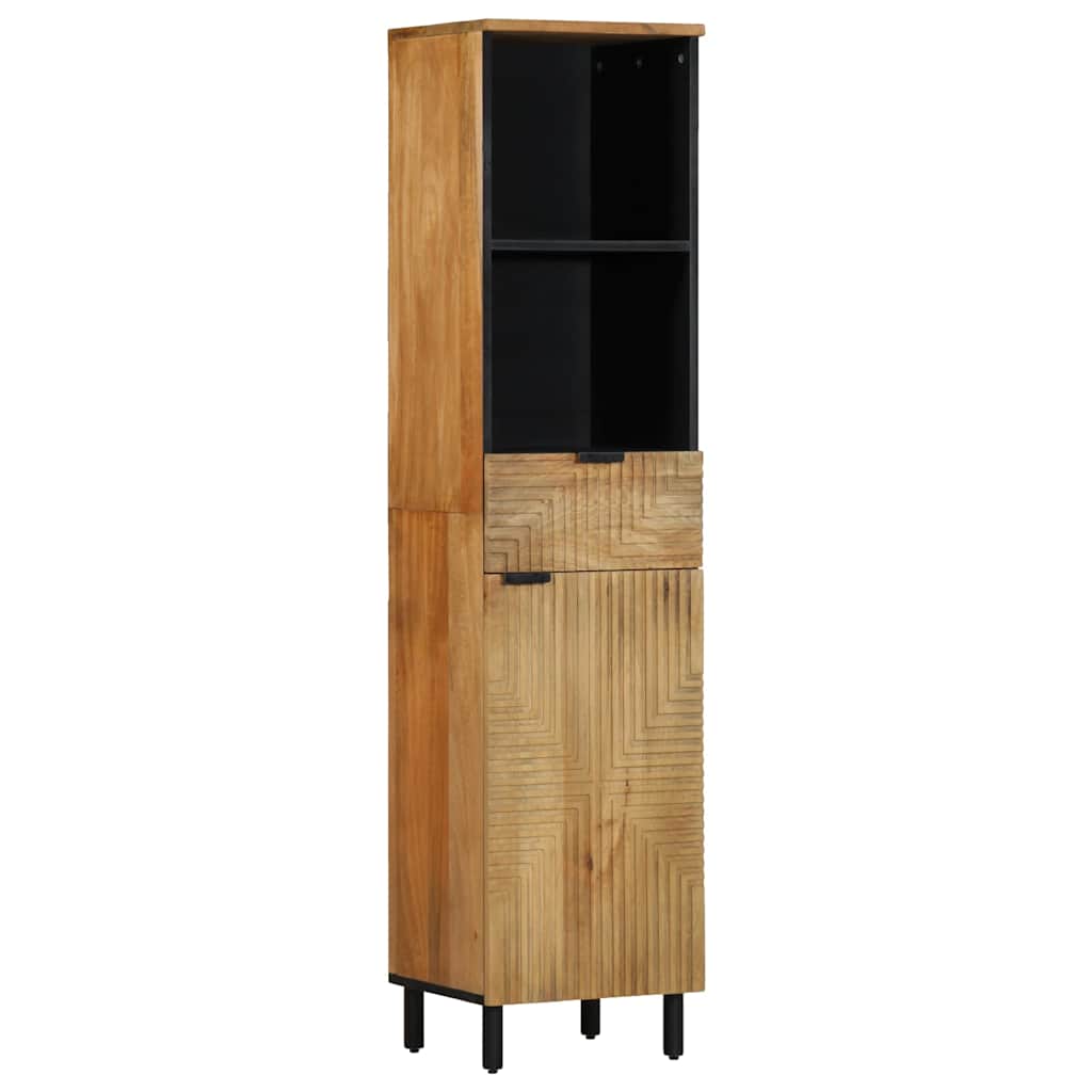 Bathroom Cabinet Set 5 pcs Natural 38 x 33 x 160 cm Solid mango wood