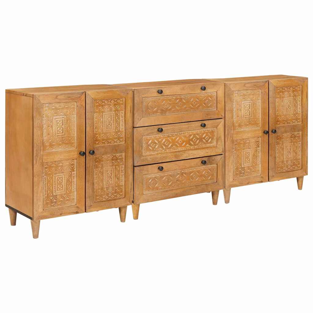 vidaXL Sideboard 3 pcs 180 x 33.5 x 75 cm Solid mango wood Brown 1