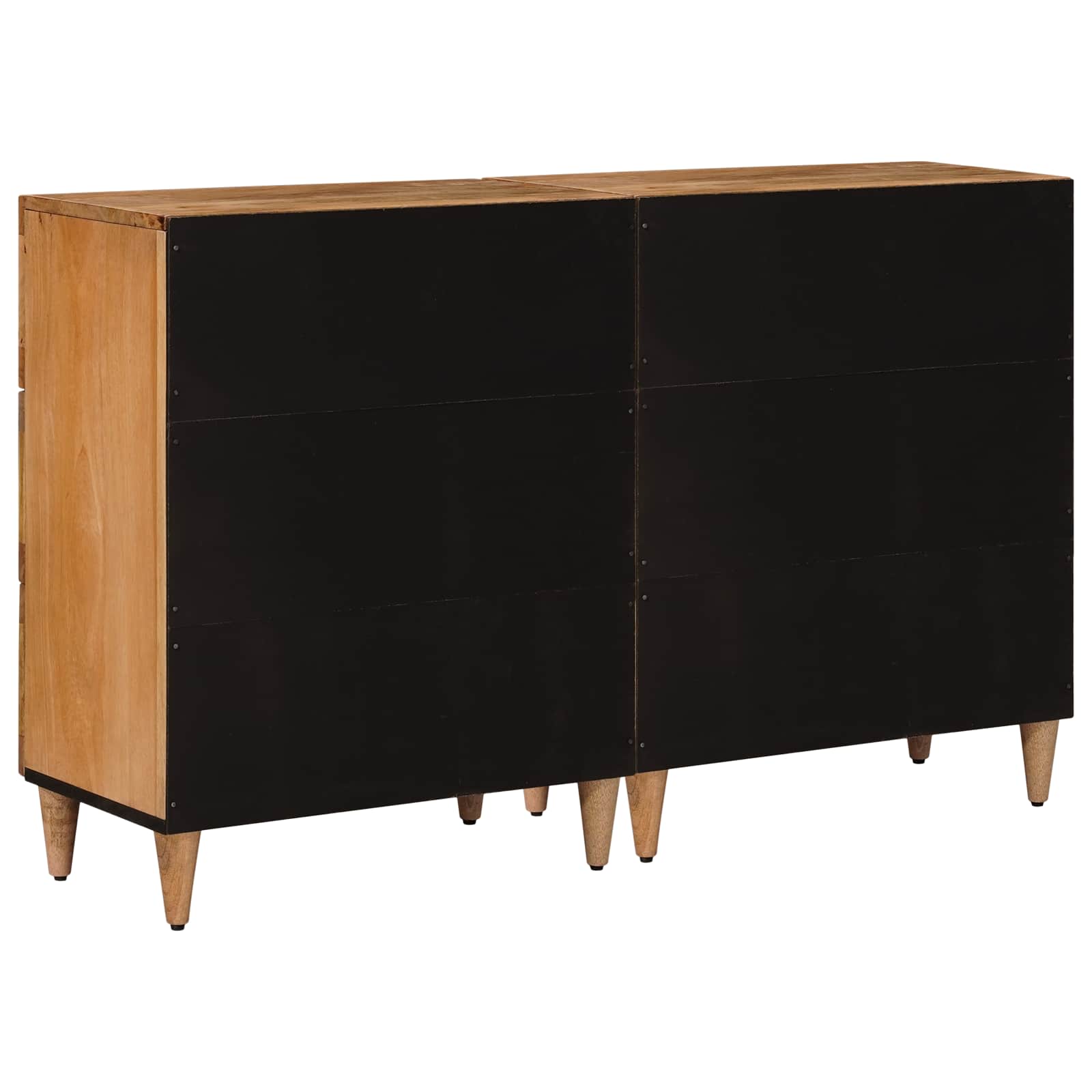vidaXL Sideboard 2 pcs 60 x 33 x 75 cm Solid Mango Wood Natural 6