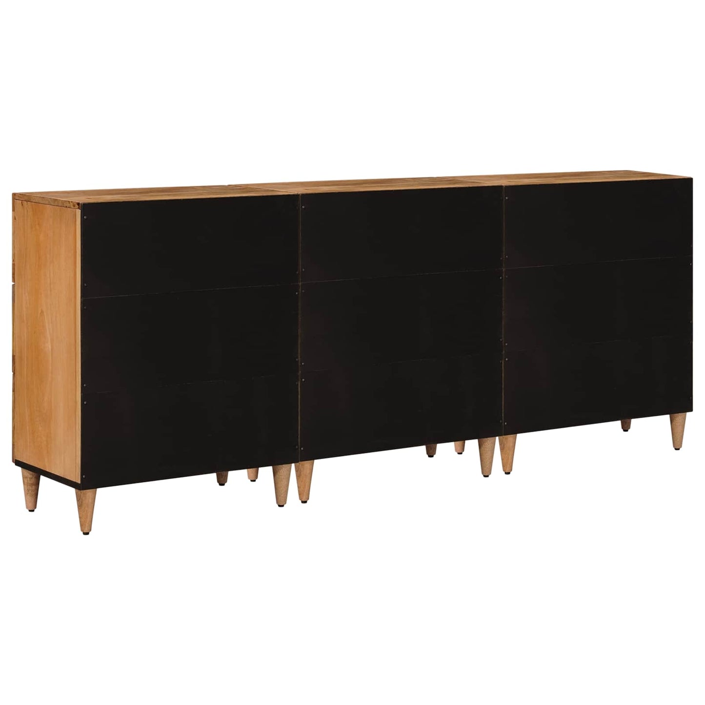 vidaXL Sideboard 3 pcs 60 x 33.5 x 75 cm Solid Mango Wood Natural 6