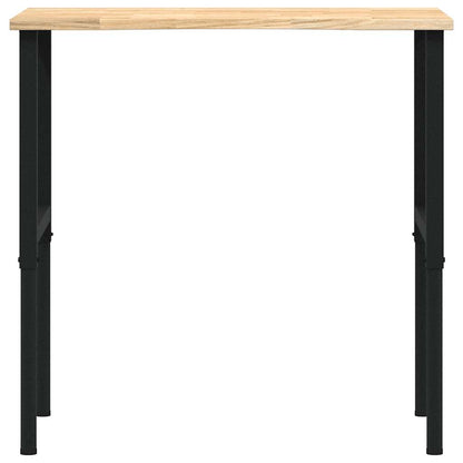 Workbench 80x60x(71,5-98) Solid Wood Oak Black and natural 100 x 60 x (71.5-98) cm