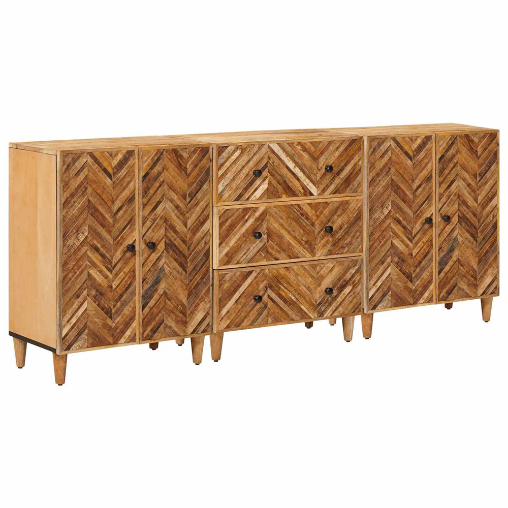 vidaXL Storage Cabinets 3 pcs 60 x 33.5 x 75 cm Solid Mango Wood Brown