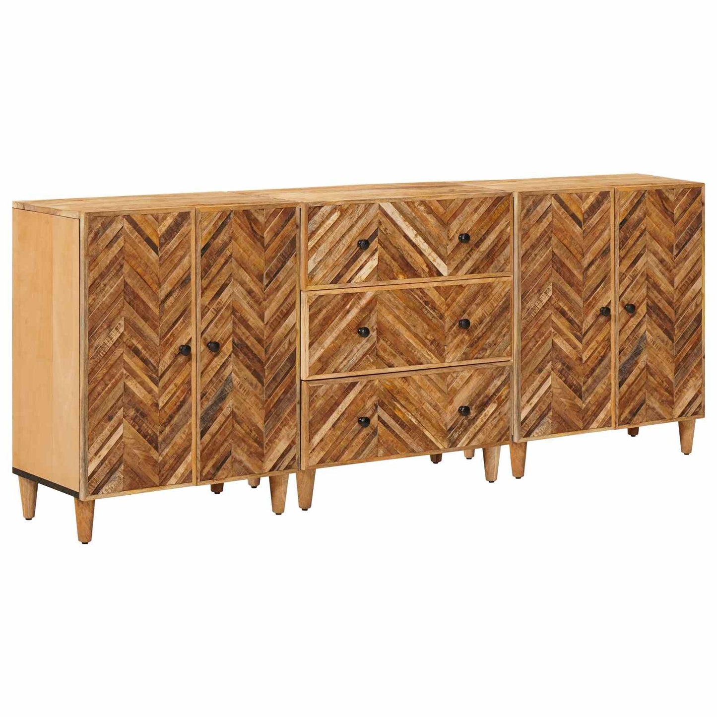 vidaXL Storage Cabinets 3 pcs 60 x 33.5 x 75 cm Solid Mango Wood Brown 1