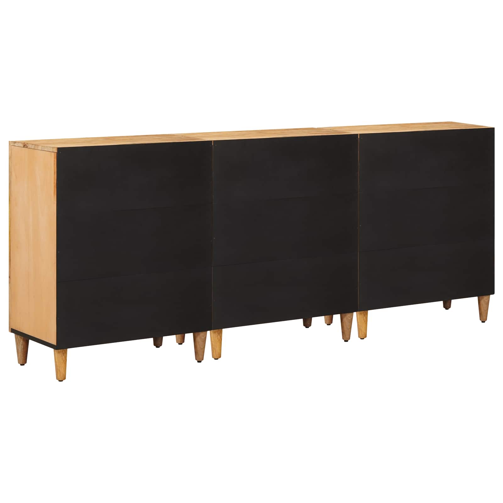 vidaXL Storage Cabinets 3 pcs 60 x 33.5 x 75 cm Solid Mango Wood Brown 6