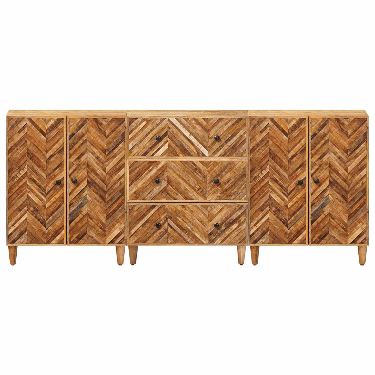vidaXL Storage Cabinets 3 pcs 60 x 33.5 x 75 cm Solid Mango Wood Brown 5