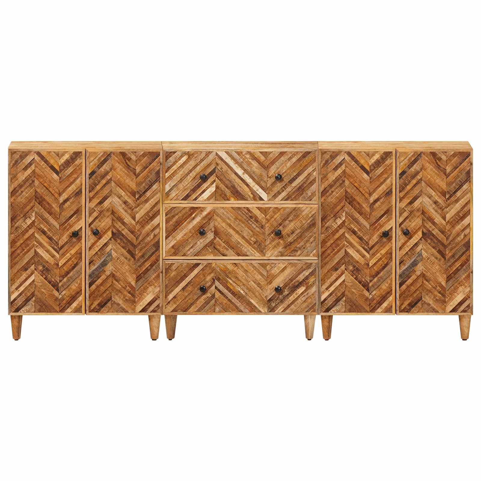 vidaXL Storage Cabinets 3 pcs 60 x 33.5 x 75 cm Solid Mango Wood Brown 5