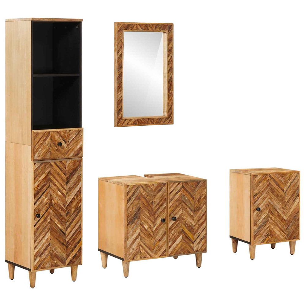 vidaXL Bathroom Cabinet Set 4 pcs Solid Mango Wood