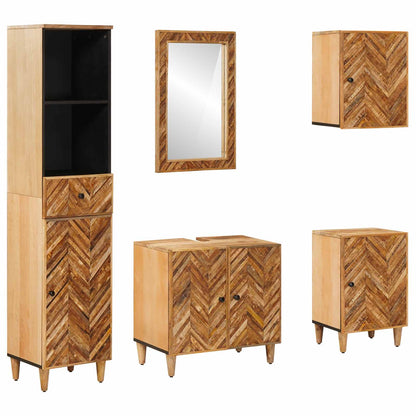 vidaXL Bathroom Cabinet Set 5 pcs Solid Mango Wood 1