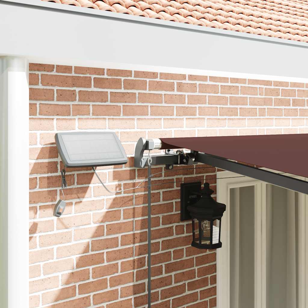 vidaXL Manual Retractable Awning with LEDs Brown 600x300 cm 4