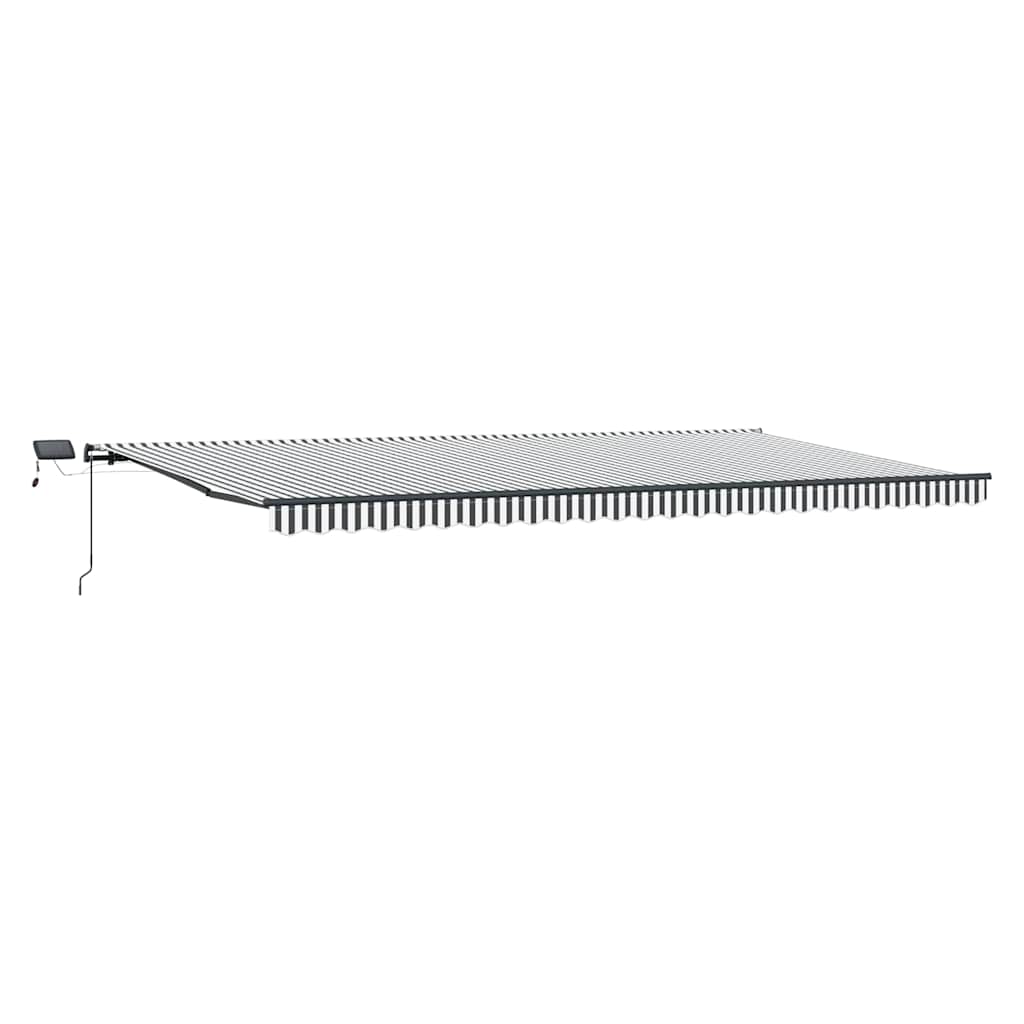 vidaXL Manual Retractable Awning with LEDs Anthracite&White 600x300 cm 2
