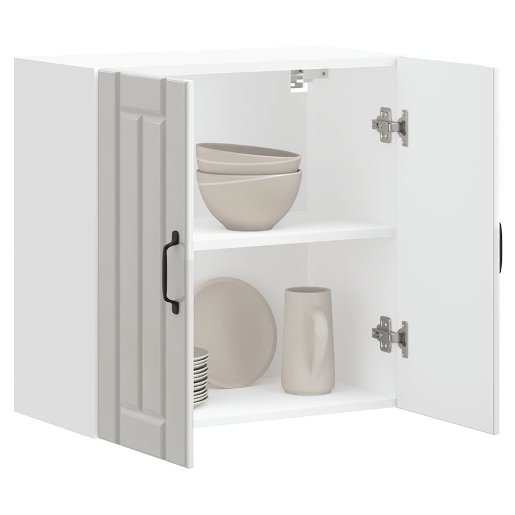 Kitchen Wall Cabinet "Lucca" Engineered Wood High Gloss White 1x wall cabinet (2 doors) 60 cm wide 60 cm high