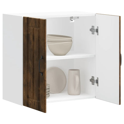 Kitchen Wall Cabinet "Lucca" Engineered Wood Smoked Oak 1x wall cabinet (2 doors) 60 cm wide 60 cm high