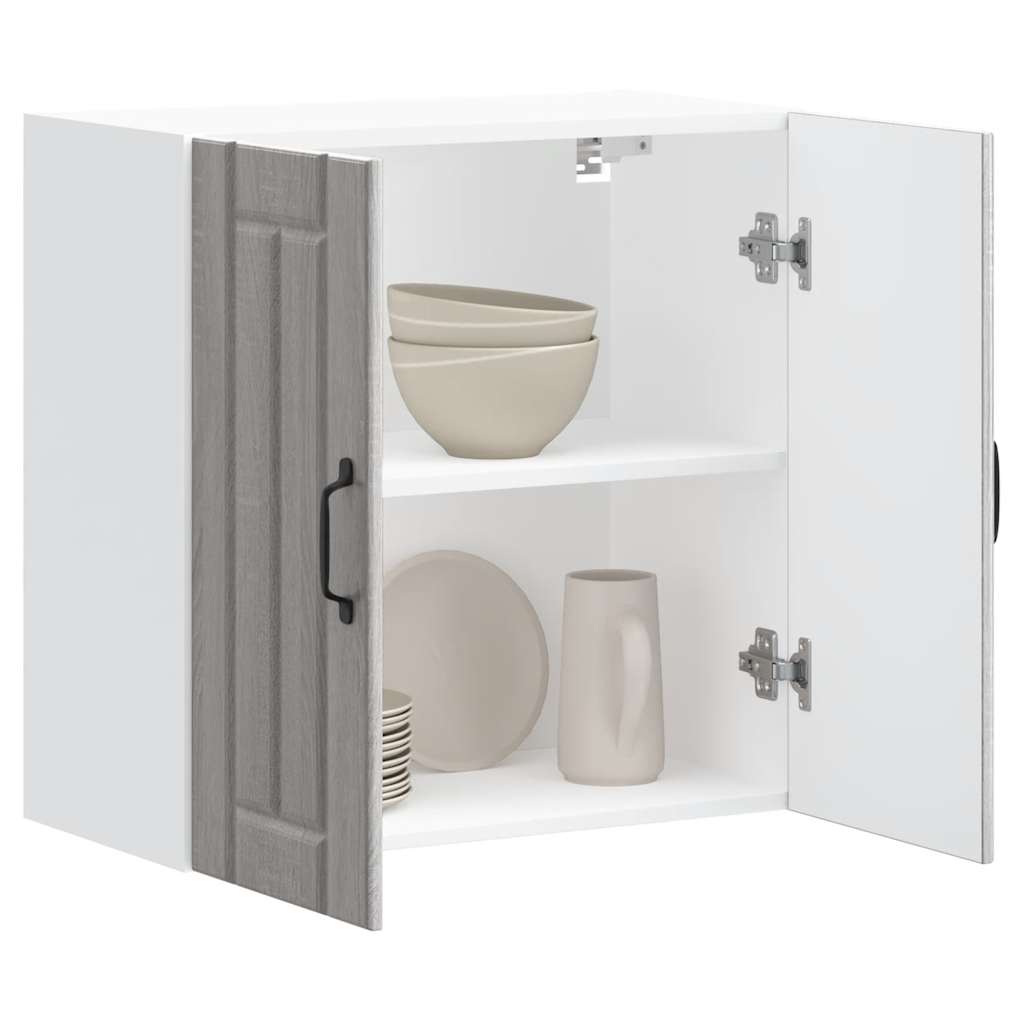 Kitchen Wall Cabinet "Lucca" Engineered Wood Grey Sonoma 1x wall cabinet (2 doors) 60 cm wide 60 cm high