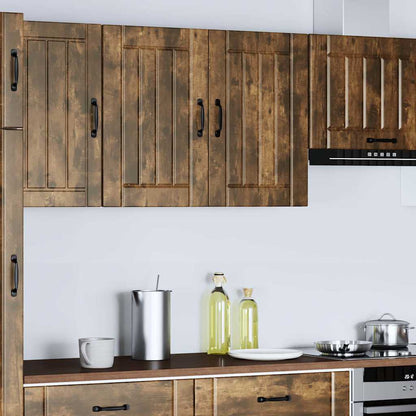 Kitchen Wall Cabinet "Lucca" Engineered Wood Smoked Oak 1x wall cabinet (2 doors) 80 cm wide 60 cm high