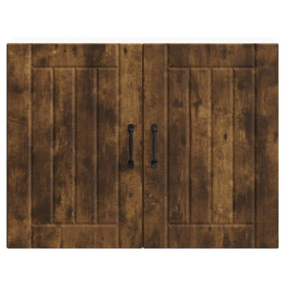 Kitchen Wall Cabinet "Lucca" Engineered Wood Smoked Oak 1x wall cabinet (2 doors) 80 cm wide 60 cm high